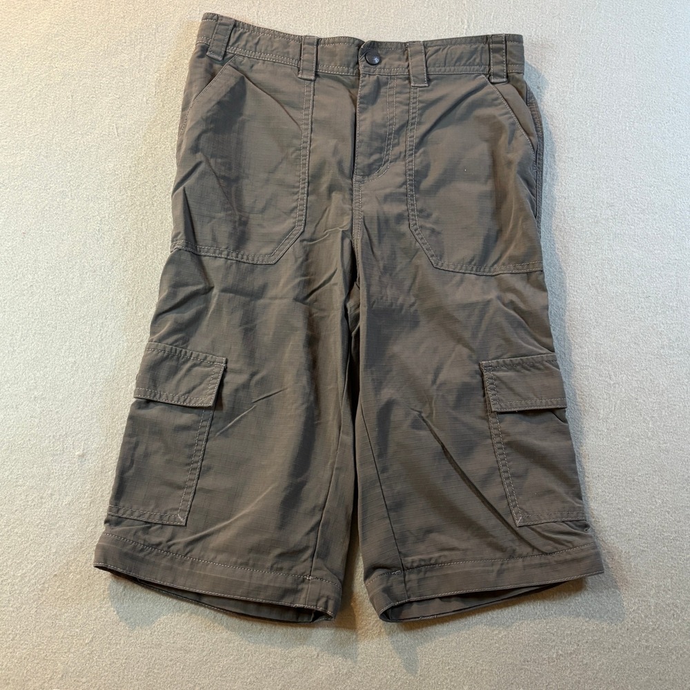 L.L. Bean Cargo Shorts Kids 14 Grey Nylon Ripstop Hiking Outdoor Gorpcore